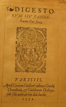 Livre de droit en latin - 1552